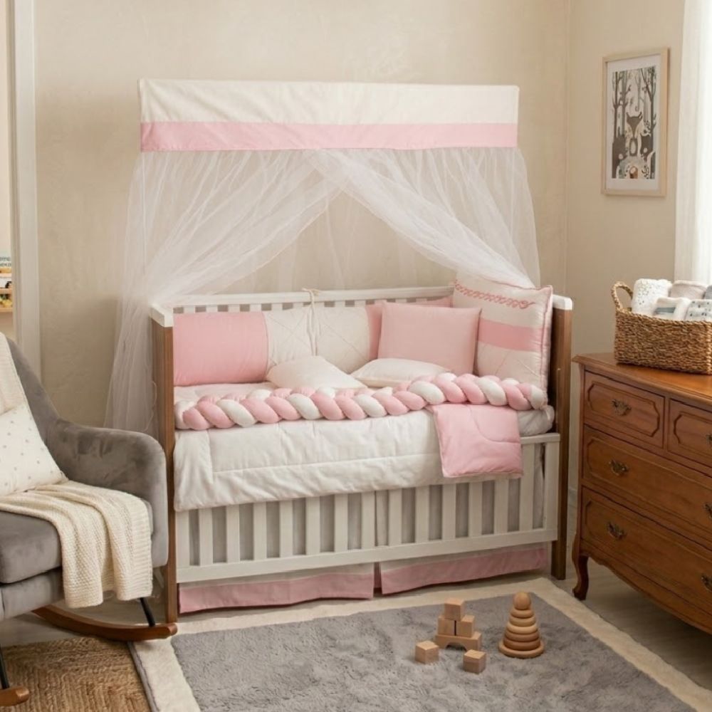 Kit Berço 9 Peças Tiquinho Baby - Rose