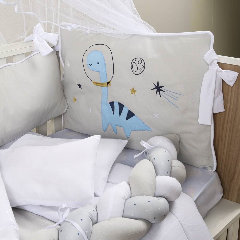 Kit Berço New Americano 9 Peças Yoyo Baby - Dinossauro Azul