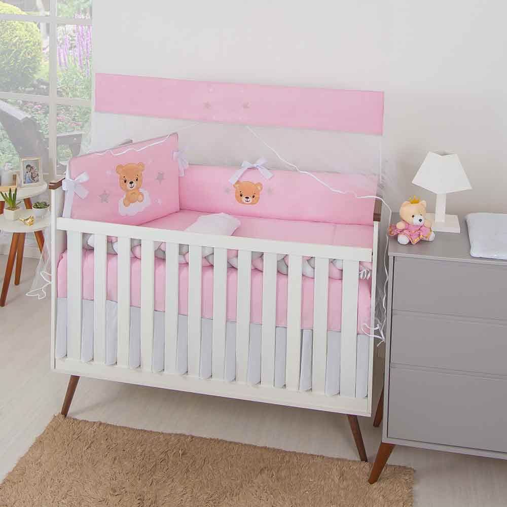 Kit Berço 9 Peças New Americano Yoyo Baby - Ursinha Estrelar