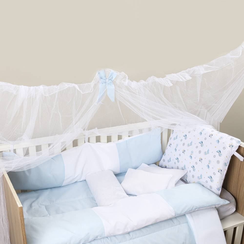 Kit Berço New Basic Yoyo Baby 9 Peças - Dinossauro Azul