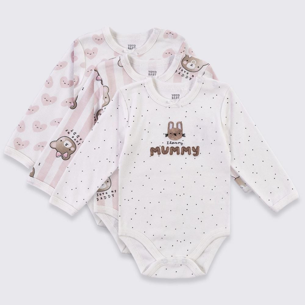 Kit Boby Bebê Manga Longa 3 Peças Yoyo Baby