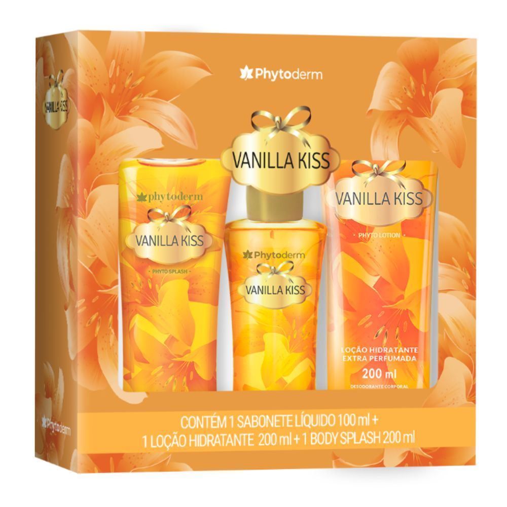 Kit Body Splash, Hidratante e Sabonete Líquido Phytoderm - Vanilla Kiss