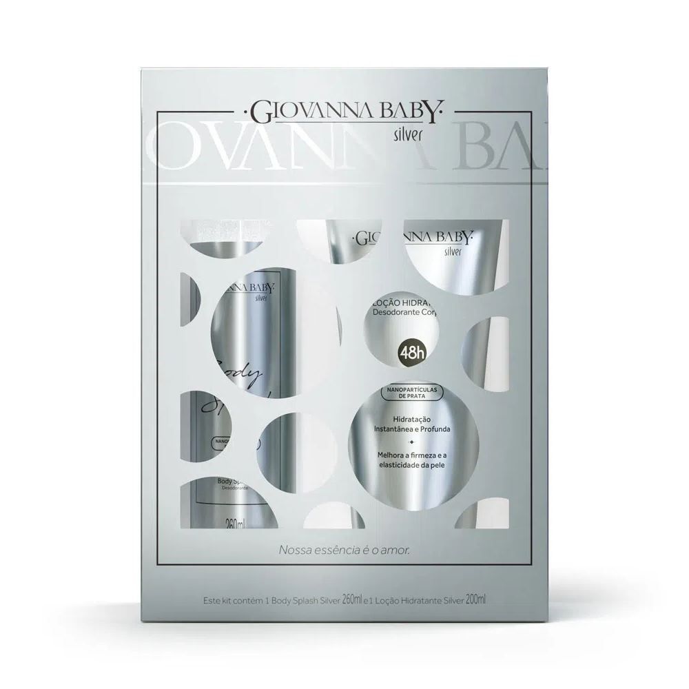 Kit Body Splash E Loção Hidratante Corporal Giovanna Baby - Silver
