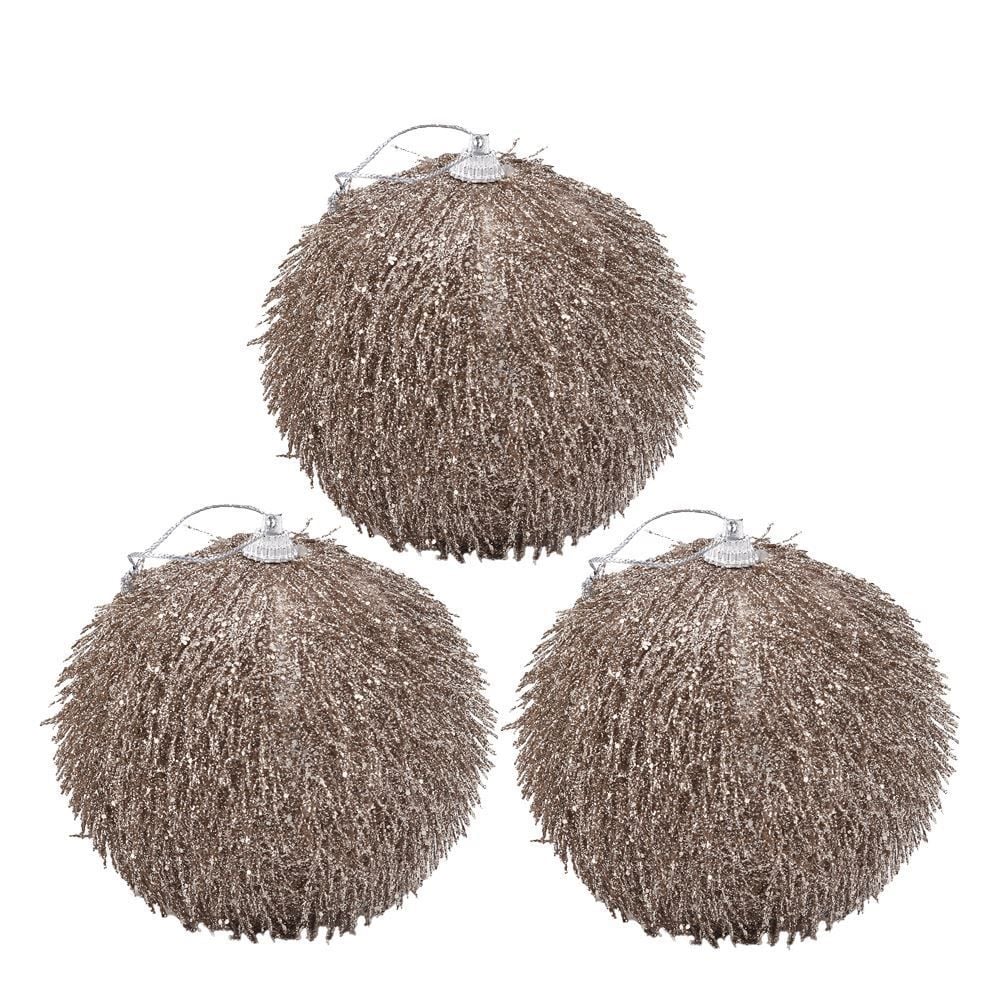 Kit Bolas De Natal Espinhos Champanhe 3 Unidades Havan Casa - ST79644