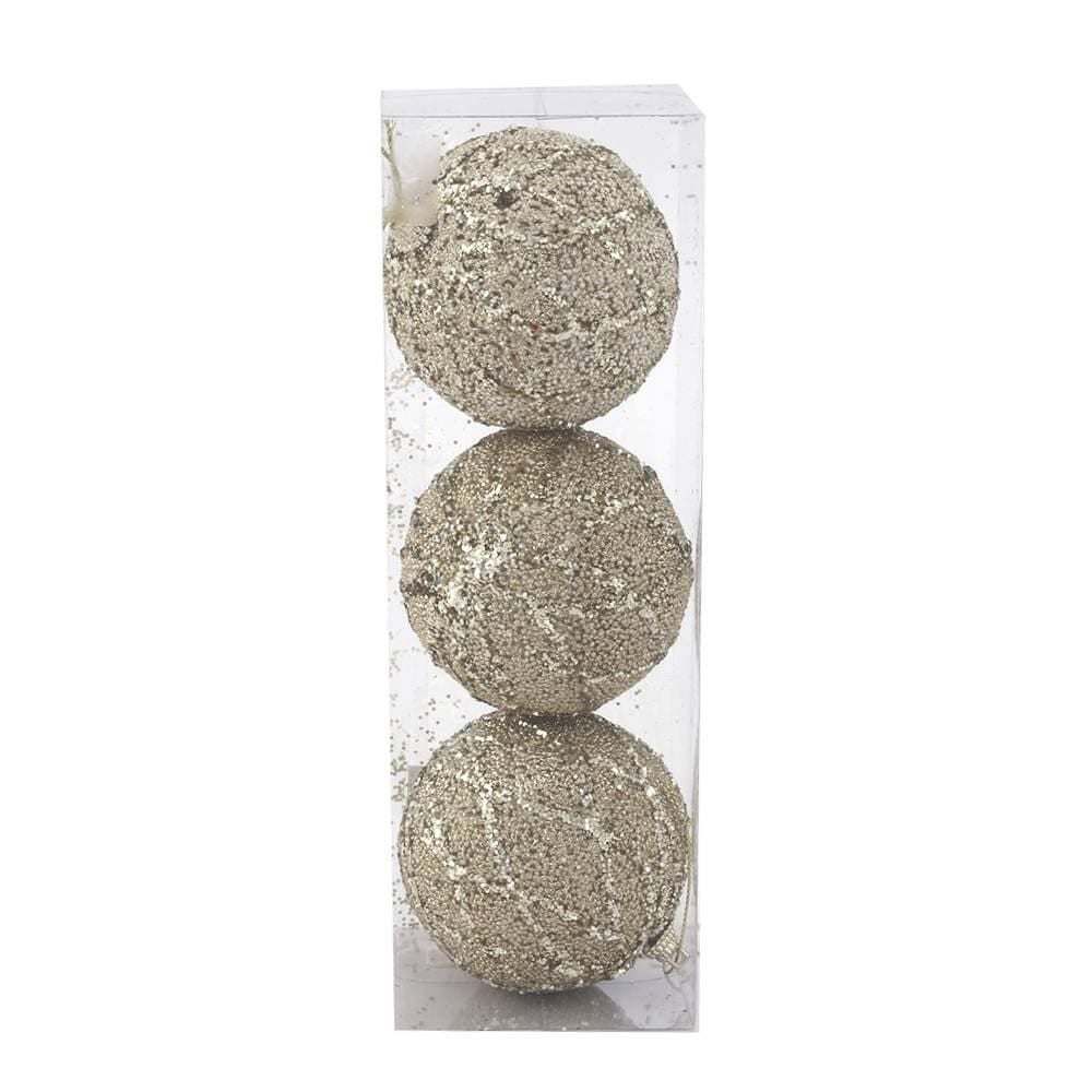 Kit Bolas De Natal Losangos Dourado Com 3 Unidades Havan Casa - ST79641