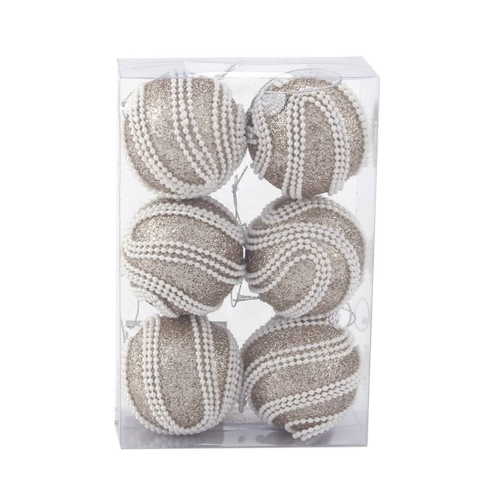 Kit Bolas De Natal Pérolas Champanhe Com 6 Unidades 6 Cm Havan Casa - ST70975