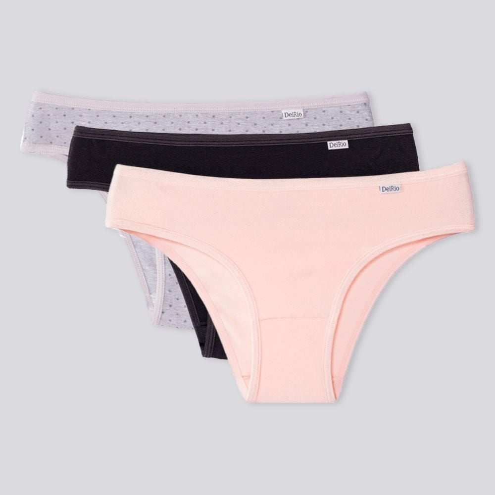 Kit Calcinha De Algodão DelRio Com 3 Unidades