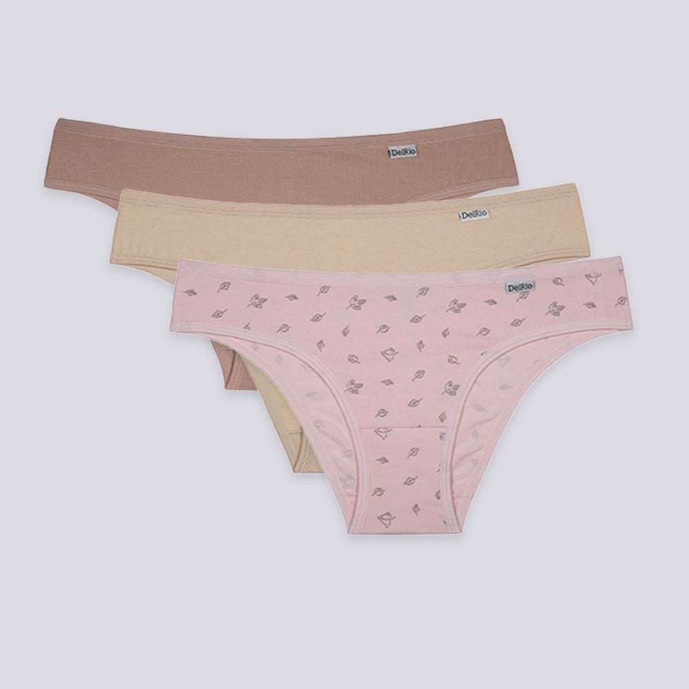 Kit Calcinha De Algodão DelRio Com 3 Unidades