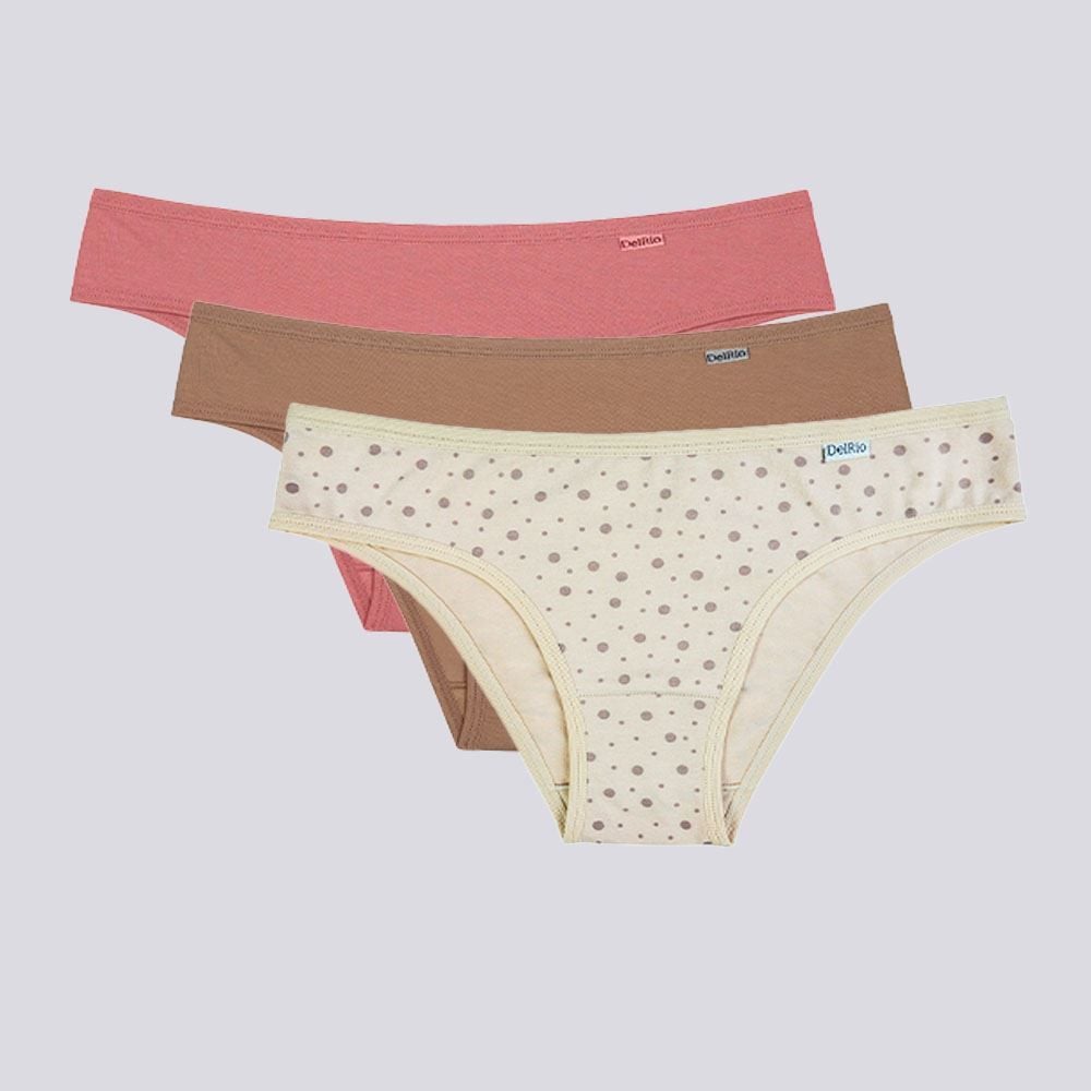 Kit Calcinha De Algodão DelRio Com 3 Unidades