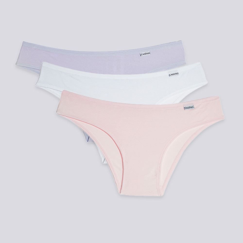 Kit Calcinha De Algodão DelRio Com 3 Unidades