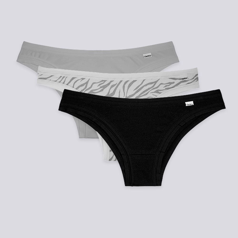 Kit Calcinha DelRio De Algodão Com 3 Unidades