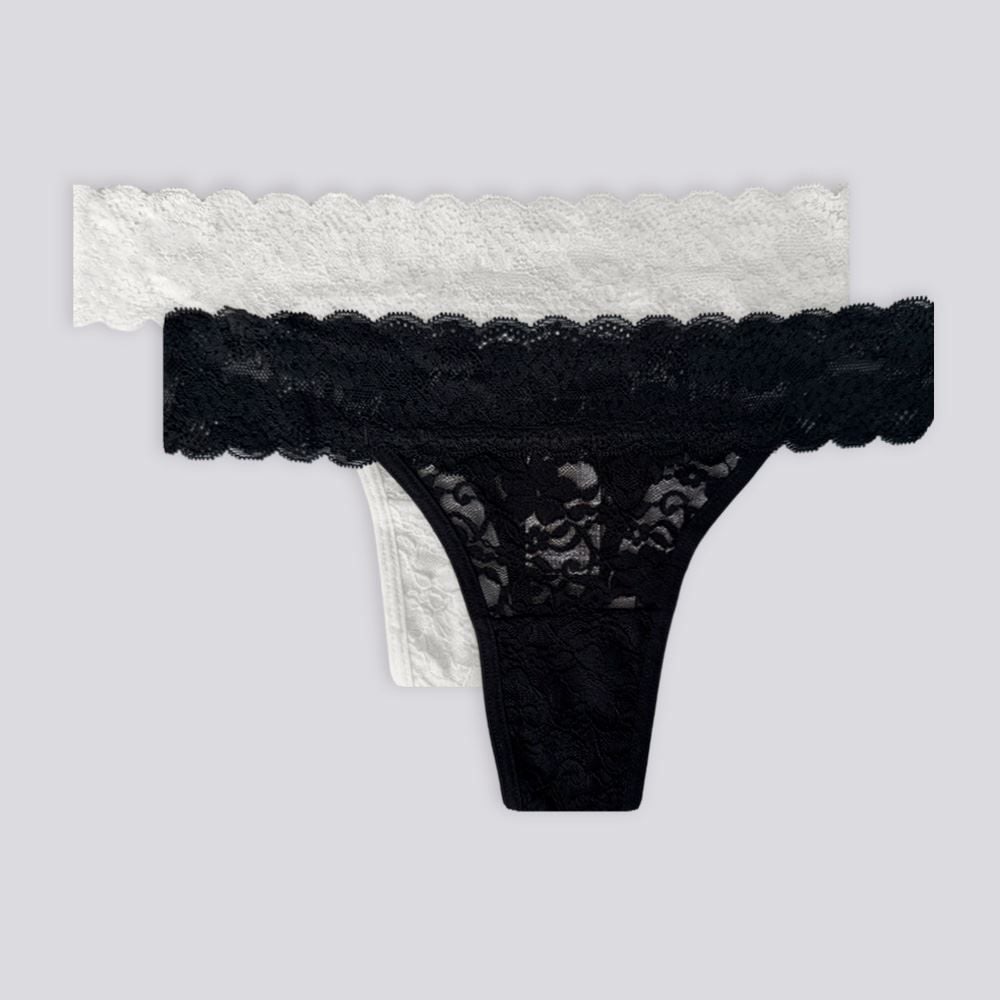 Kit Calcinha Fio Dental Em Renda Com 2 Unidades Holla