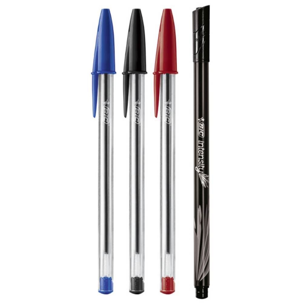 Kit Caneta Esferográfica E Caneta Fina Intensity Bic - 4 Unidades