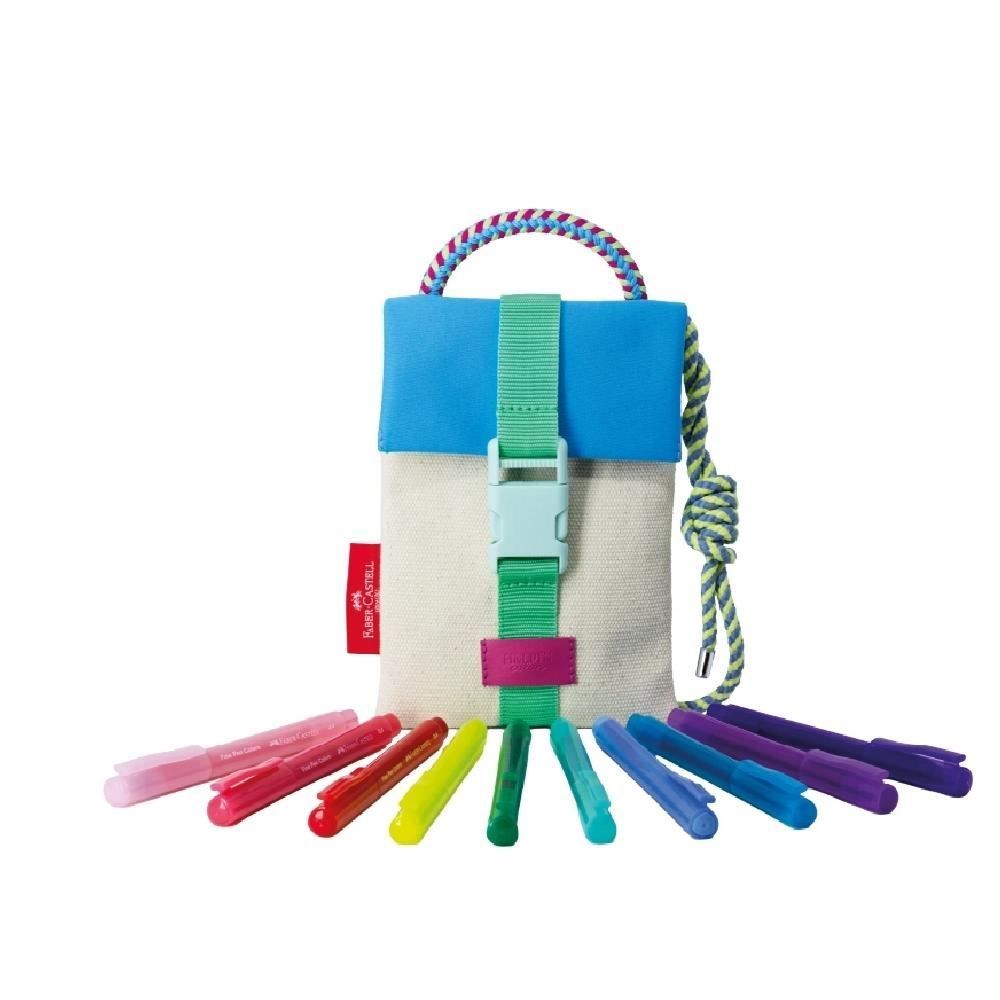 Kit Caneta Ponta Porosa Fina E Bolsa Breeze Faber Castell - Colorido