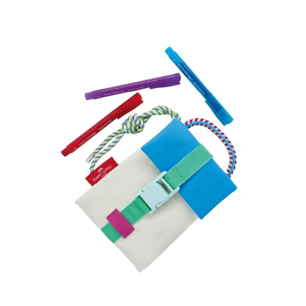Kit Caneta Ponta Porosa Fina E Bolsa Breeze Faber Castell - Colorido