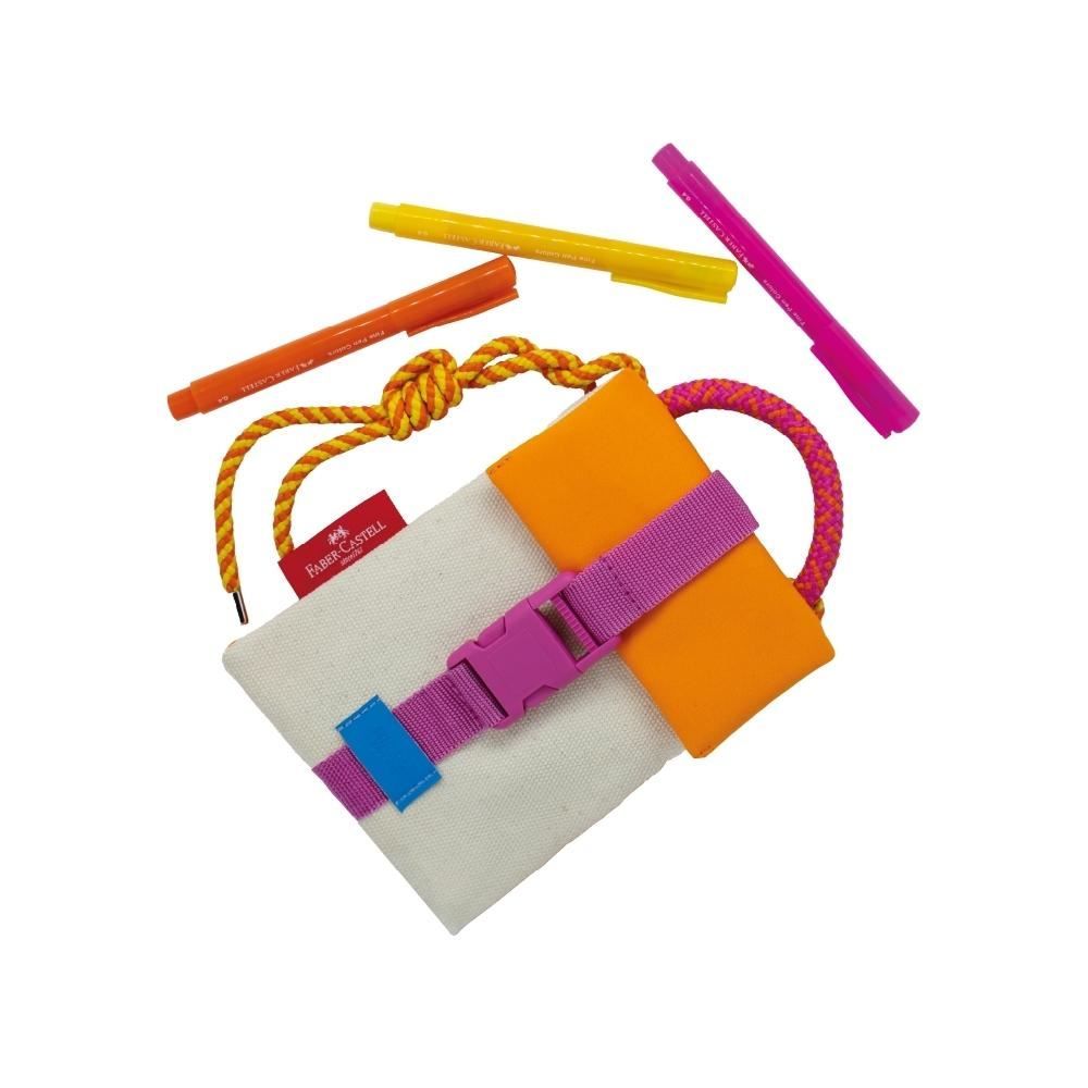 Kit Caneta Ponta Porosa Fina E Bolsa Summer Faber Castell - Colorido