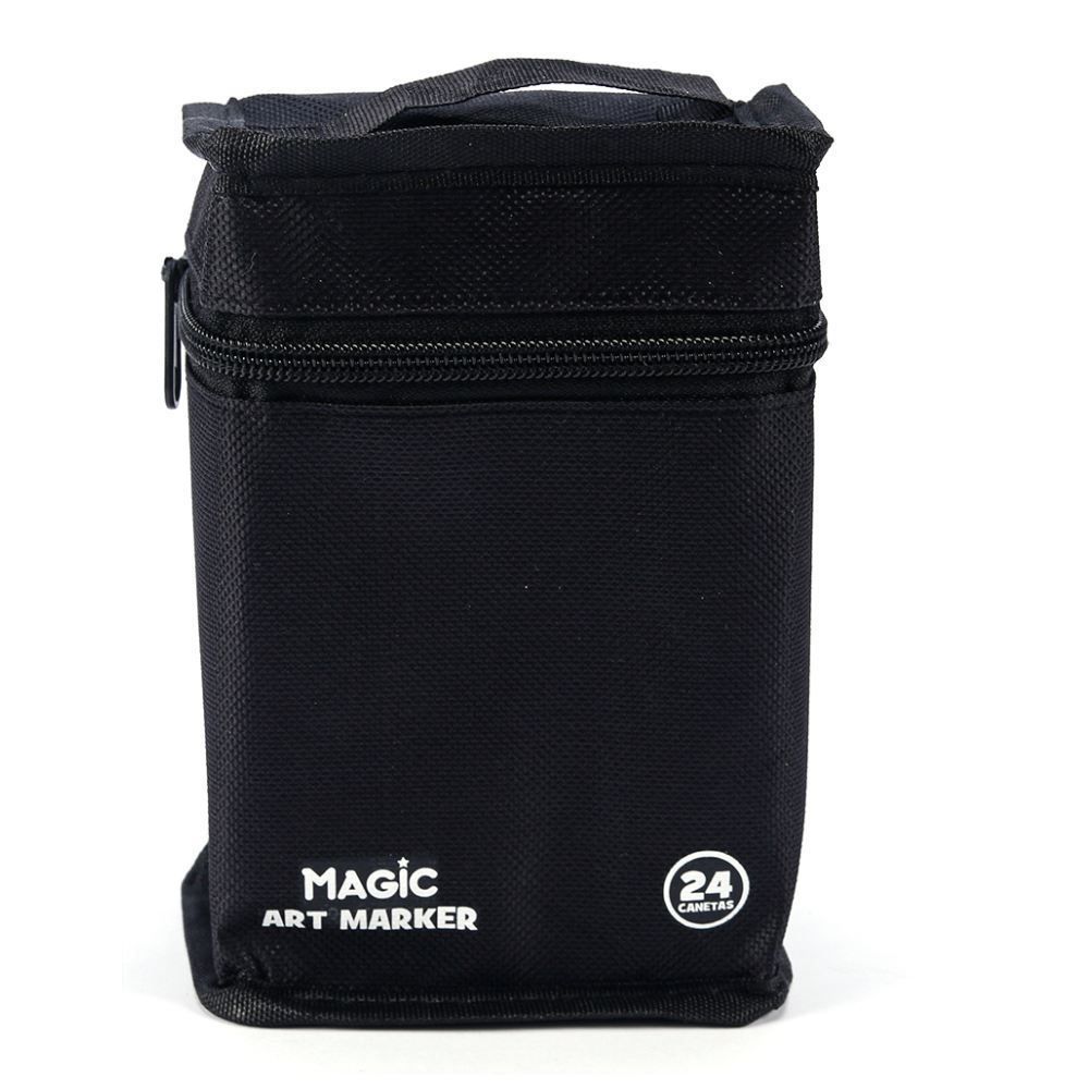 Kit Canetinhas 24 Cores Ponta Dupla Art Marker - Magic Kids