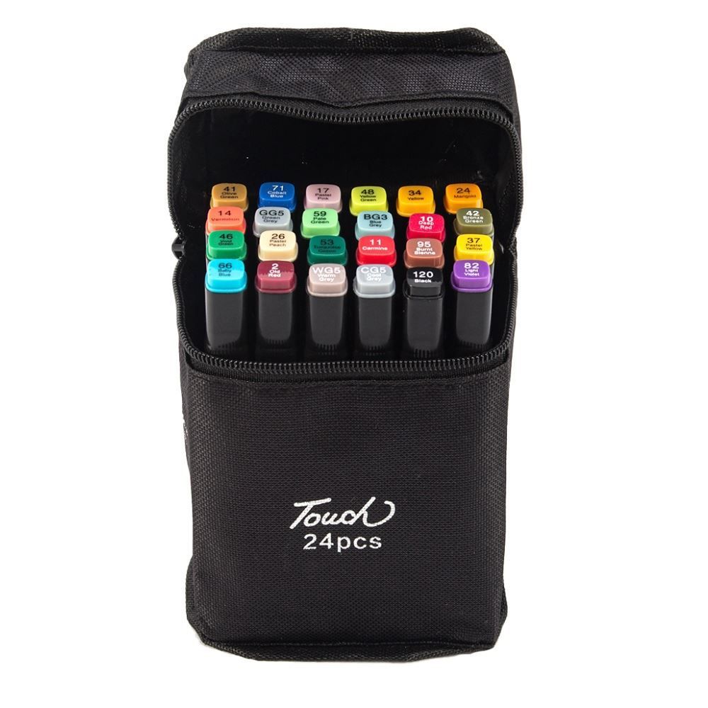 Kit Canetinhas 24 Cores Touch Ponta Dupla - Della Import