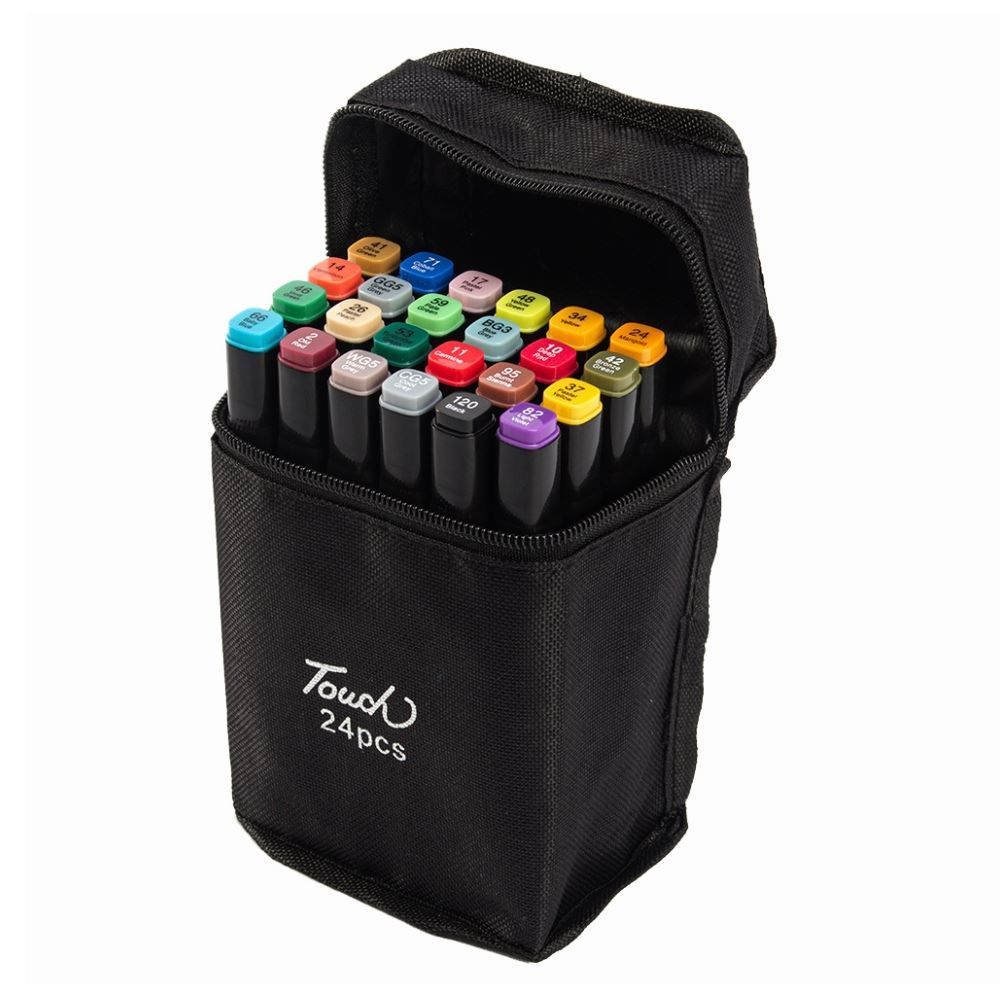 Kit Canetinhas 24 Cores Touch Ponta Dupla - Della Import