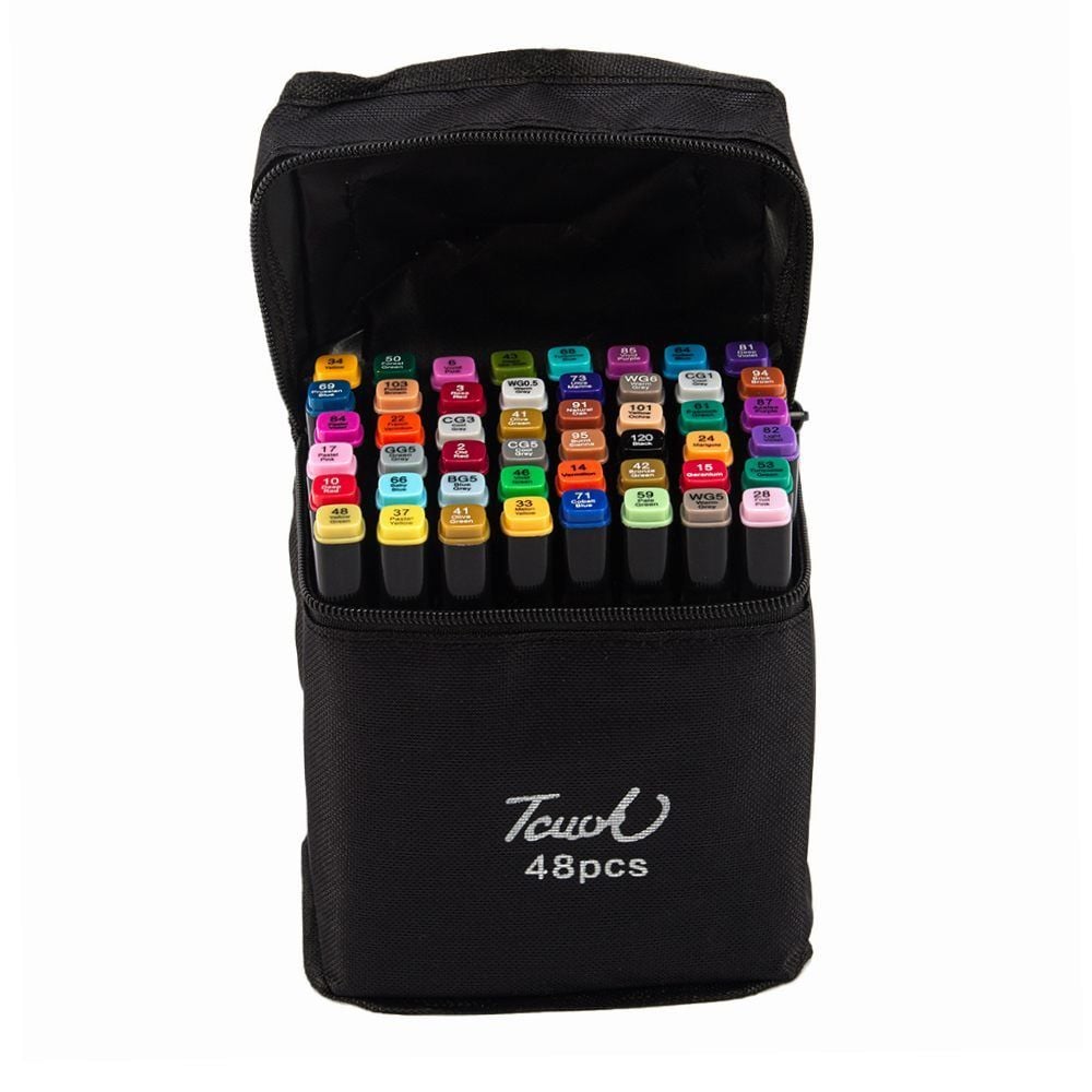 Kit Canetinhas 48 Cores Touch Ponta Dupla - Della Import