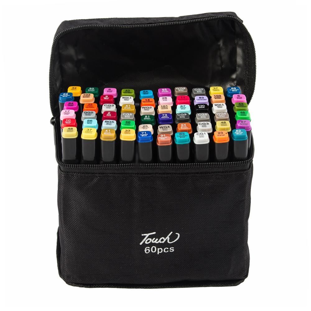 Kit Canetinhas 60 Cores Touch Ponta Dupla - Della Import