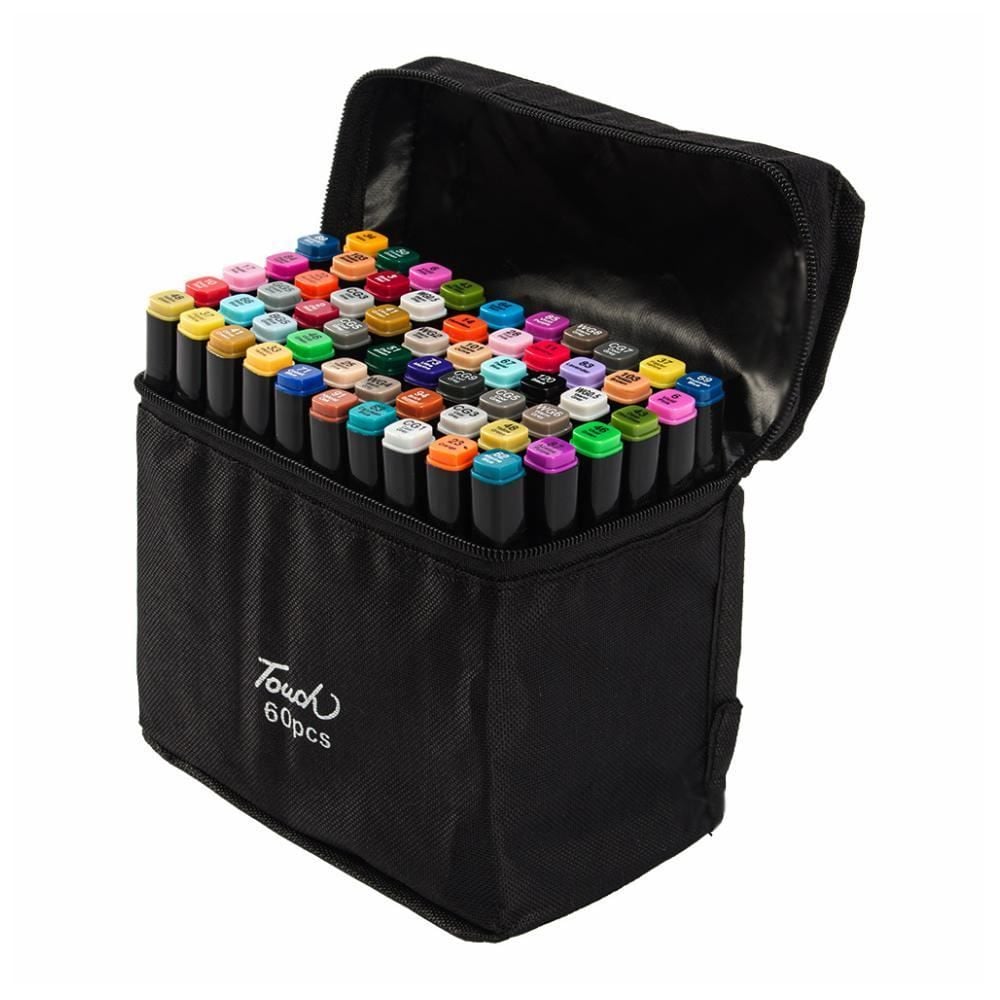 Kit Canetinhas 60 Cores Touch Ponta Dupla - Della Import