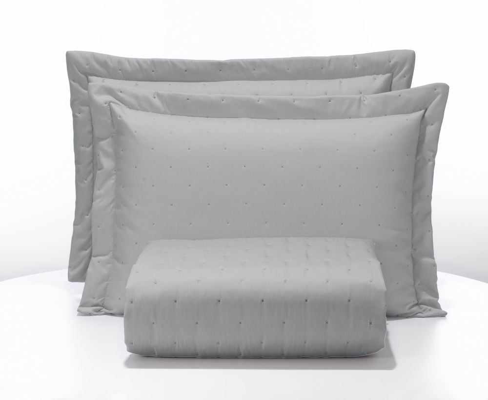 Kit Cobre Leito King Toque de Algodão Havan Casa - CINZA GELO