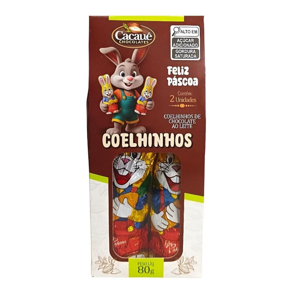 Kit Coelho de Chocolate Ao Leite Cacauê - 80g