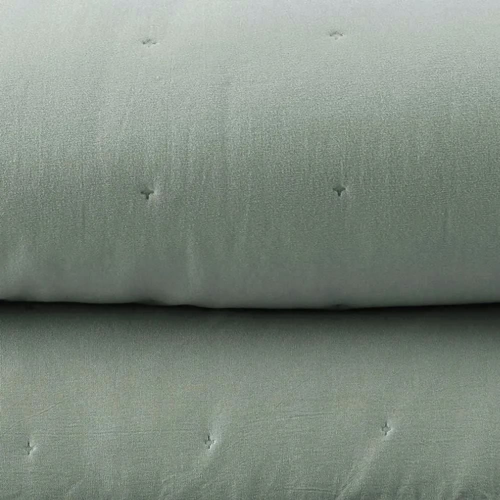 Kit Colcha Casal 100% Poliéster Elegance Lisa Havan Casa 3 pçs - Verde