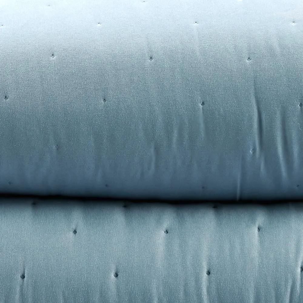 Kit Colcha Casal 100% Poliéster Elegance Lisa Havan Casa 3 pçs - Azul