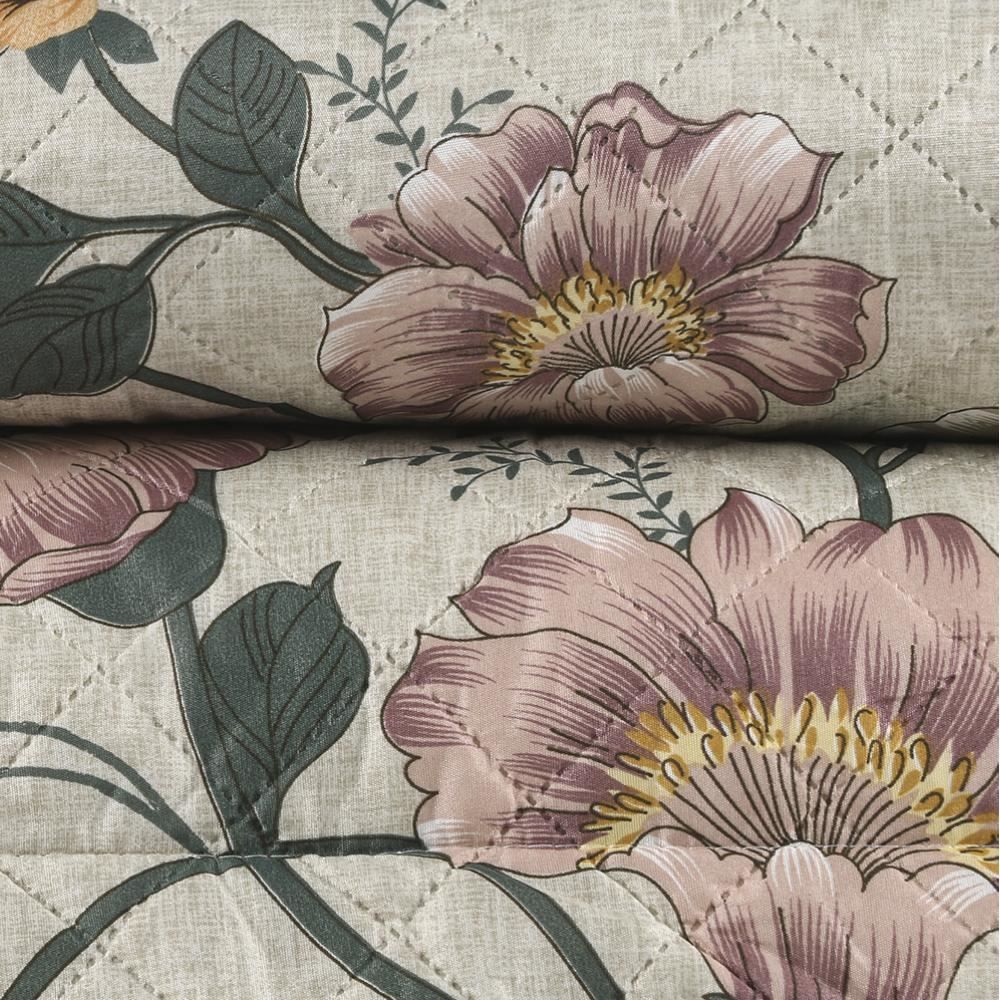 Kit Colcha Casal 100% Poliéster Versalhes Havan Casa 3 Pçs - Annie Bege Floral