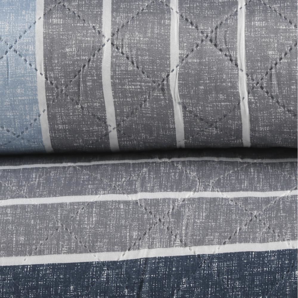 Kit Colcha Casal 100% Poliéster Versalhes Havan Casa 3 Pçs - Ronnie Azul Listra