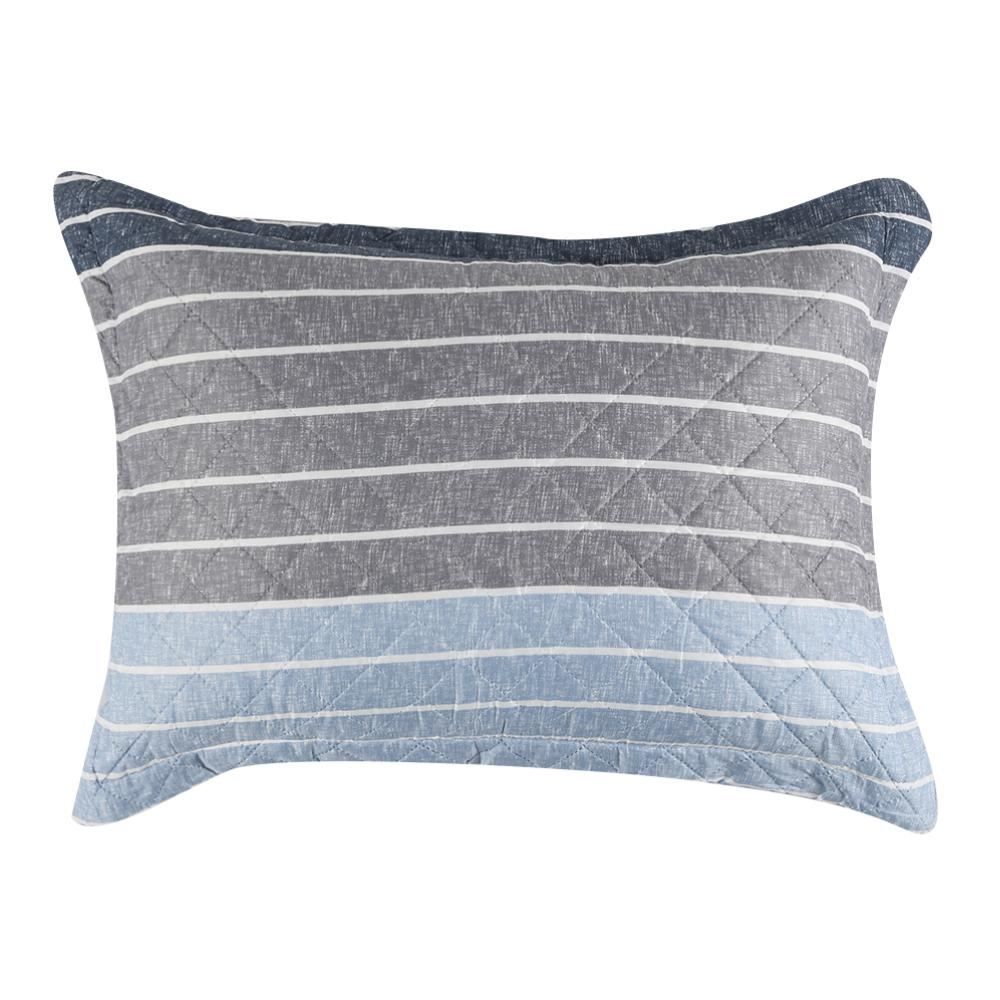 Kit Colcha Casal 100% Poliéster Versalhes Havan Casa 3 Pçs - Ronnie Azul Listra