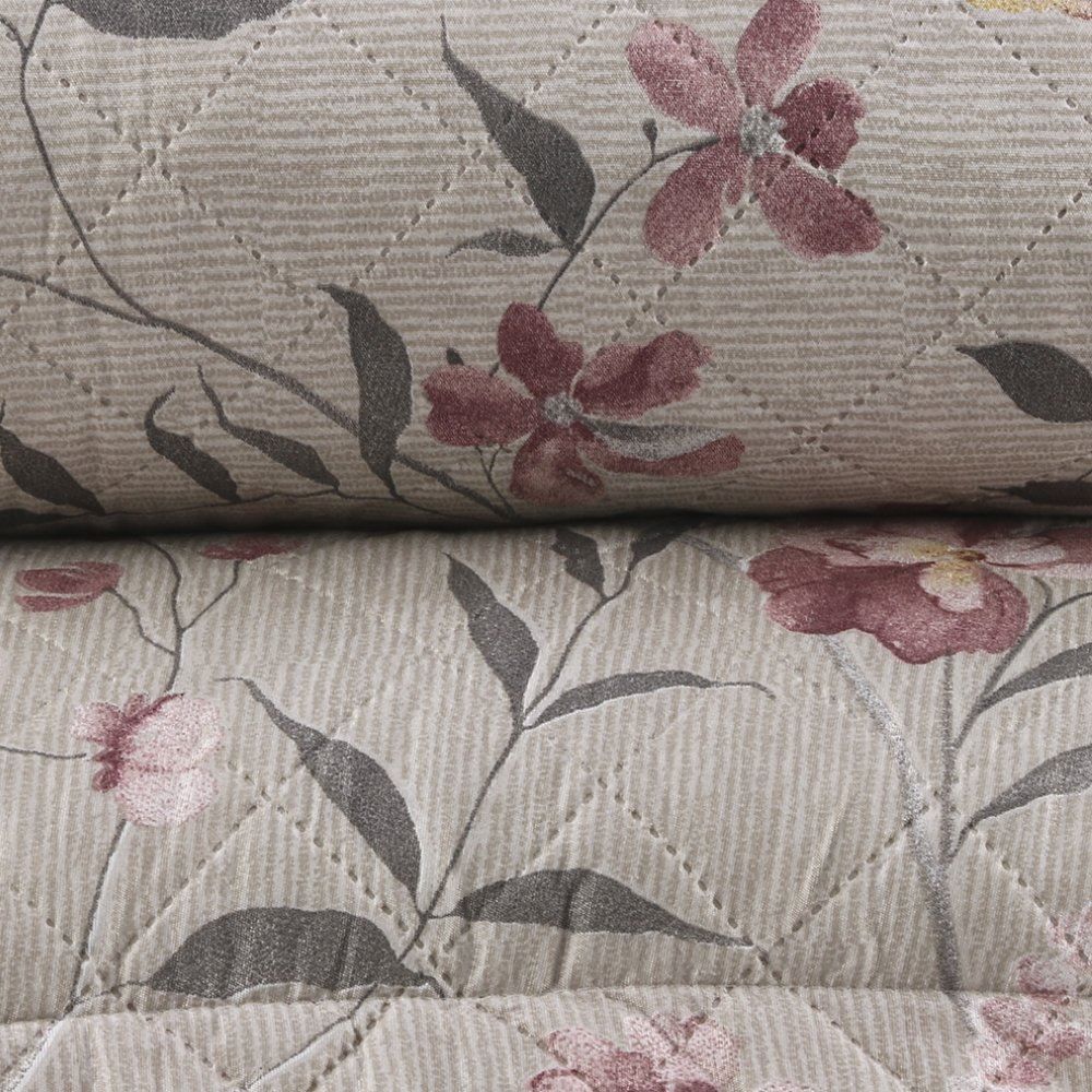 Kit Colcha Casal 100% Poliéster Versalhes Havan Casa 3 Pçs - Penelope Rosa Floral 