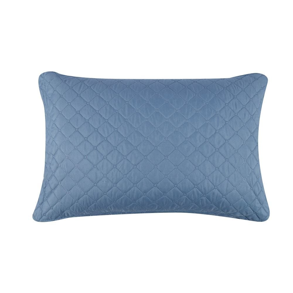 Kit Colcha Casal 100% Poliéster Lisa Versalhes Havan Casa 3 Peças - Azul