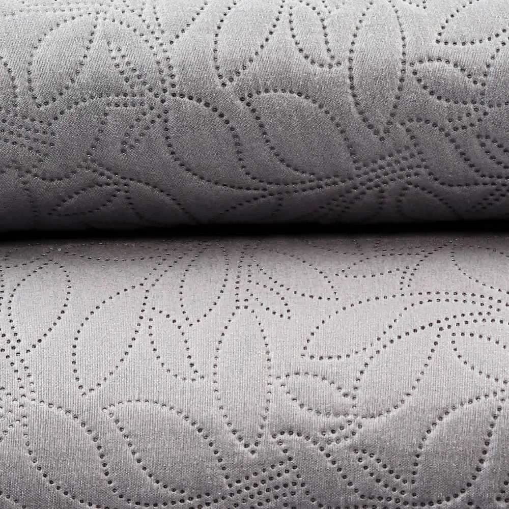 Kit Colcha Casal 100% Poliéster Lisa Versalhes Havan Casa 3 Peças - Cinza Amianto