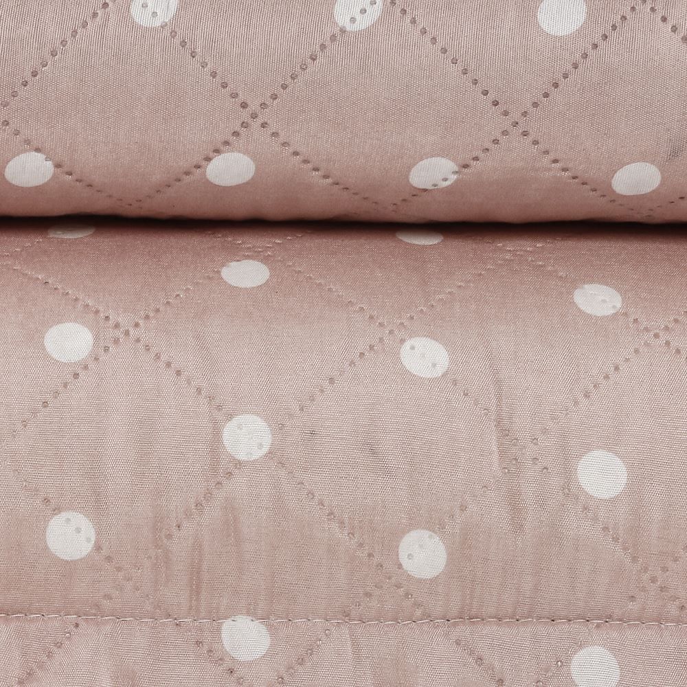 Kit Colcha Casal Dupla Face 150 Fios Versalhes Poá Havan Casa - Rosa Pálido 