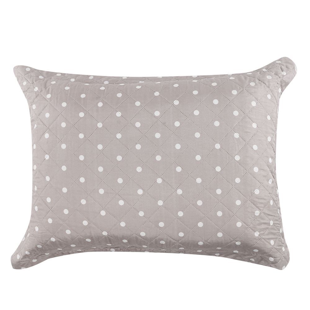 Kit Colcha Casal Dupla Face 150 Fios Versalhes Poá Havan Casa - Bege