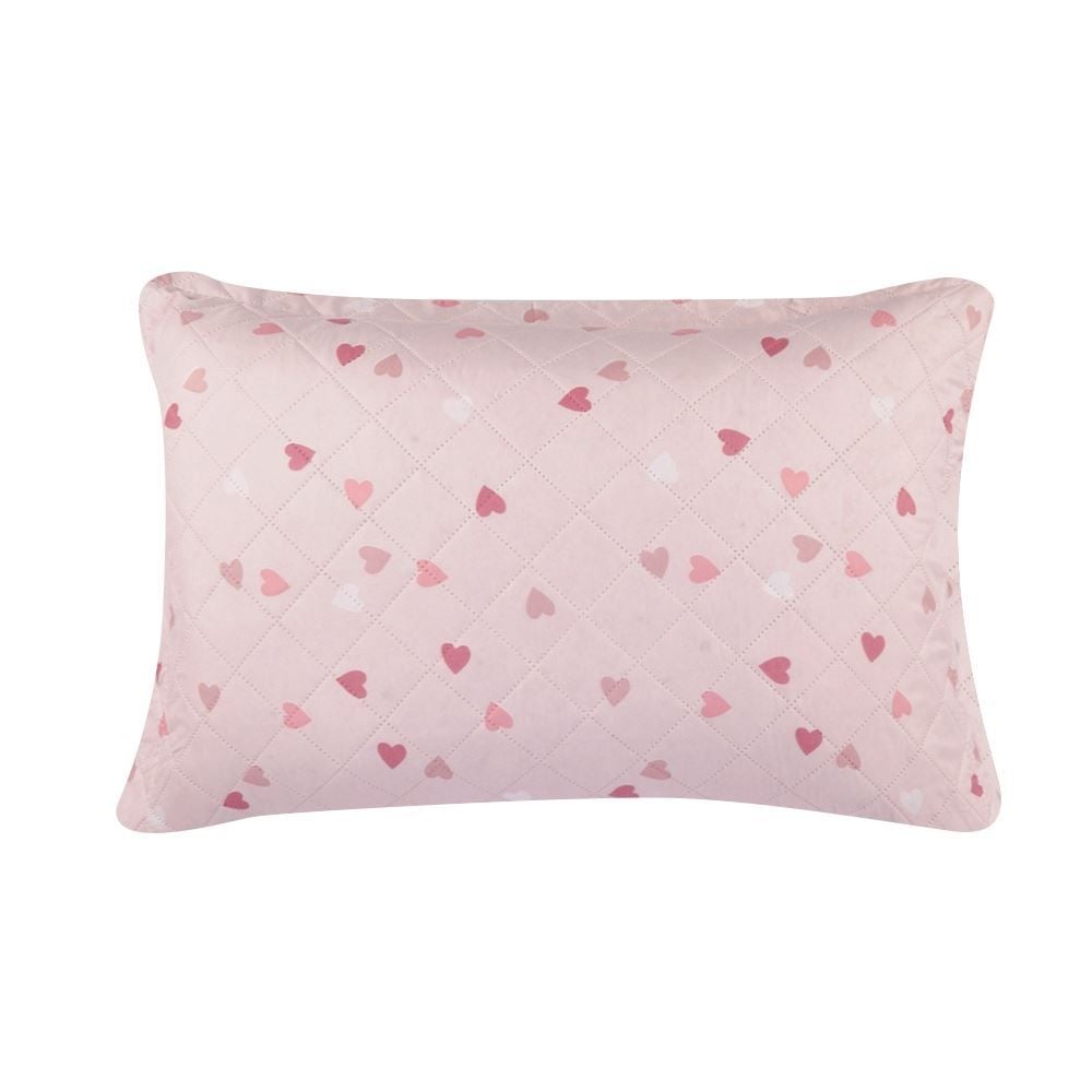 Kit Colcha Casal Estampada Versalhes Havan Casa 3 Peças - Corações Rose