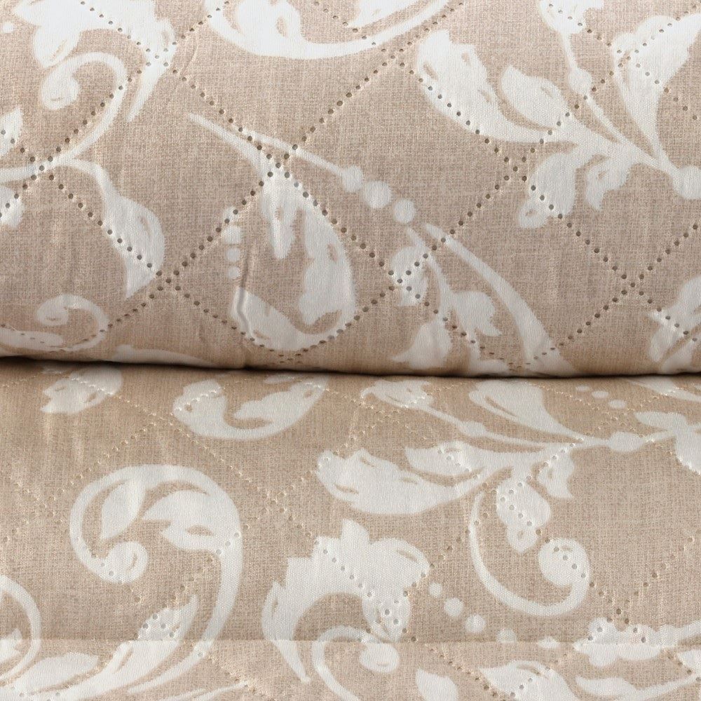 Kit Colcha Casal Estampada Versalhes Havan Casa 3 Peças - Ornamental Bege