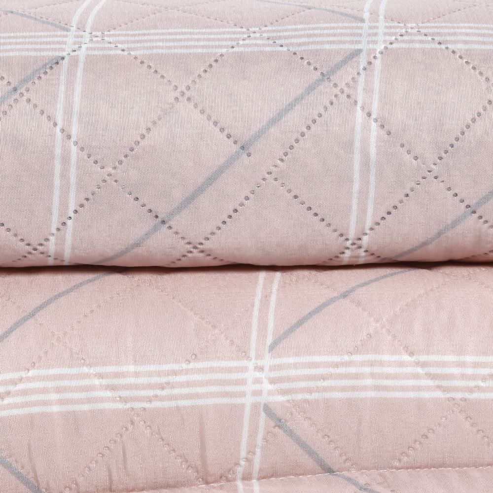 Kit Colcha Casal Estampada Versalhes 3 Peças Havan Casa - Toledo Rosa Geo