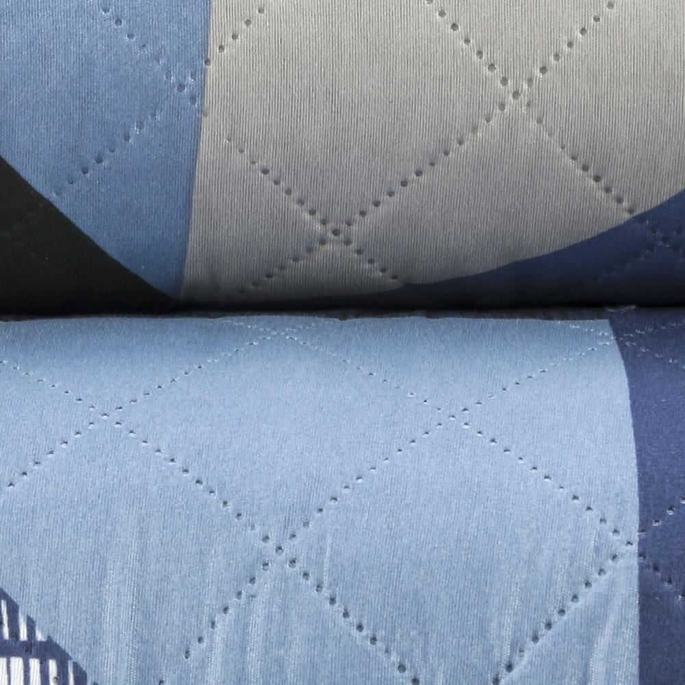 Kit Colcha Casal Estampada Versalhes 3 Peças Havan Casa - Napoles Azul Geo