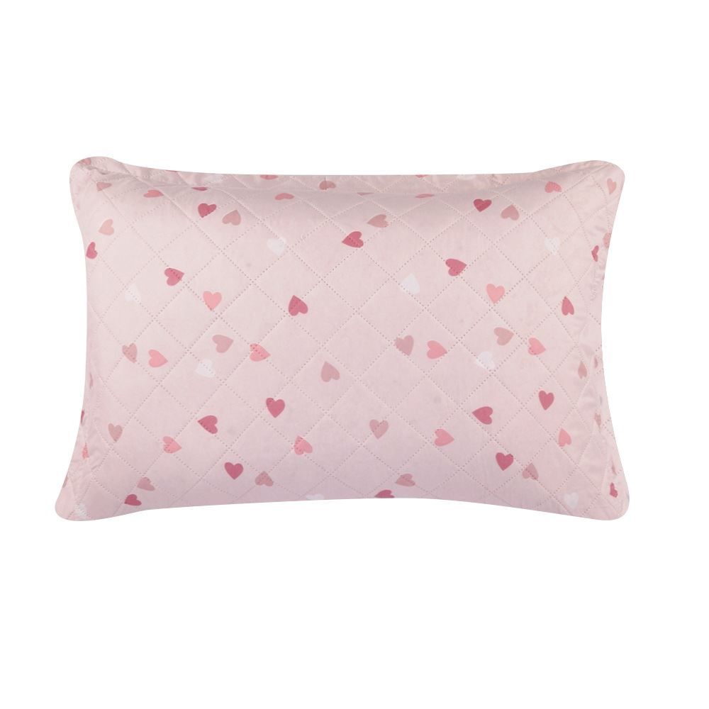 Kit Colcha Casal Estampada Versalhes Havan Casa 3 Peças - Corações Rose