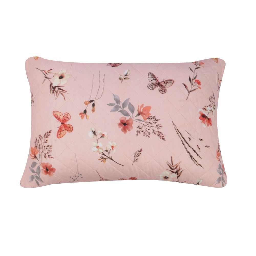 Kit Colcha Casal Estampada Versalhes Havan Casa 3 Peças - Floral Borboleta Rose