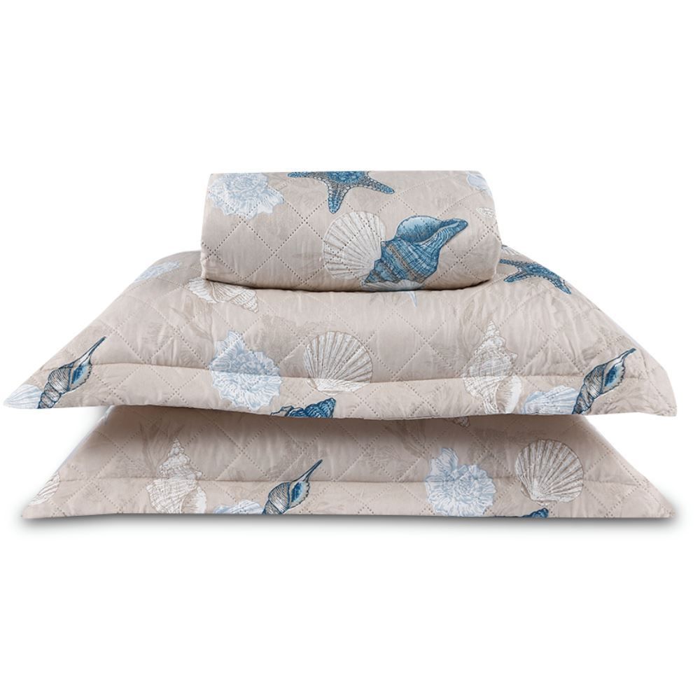 Kit Colcha Casal Estampada Versalhes Havan Casa 3 Peças - Oceano