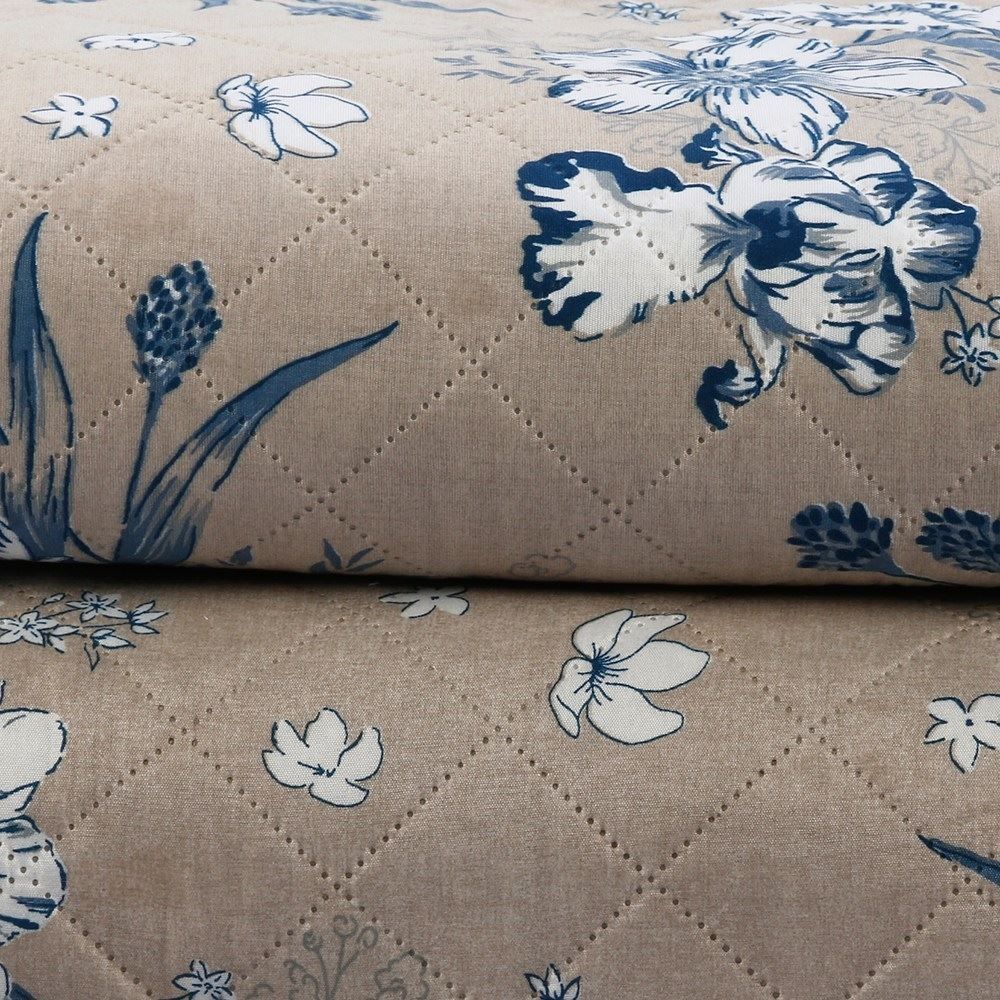 Kit Colcha Casal Estampada Versalhes Havan Casa 3 Peças - Azul Linho