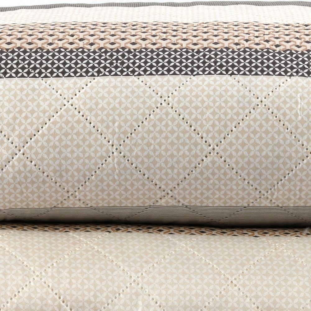 Kit Colcha Casal Estampada Versalhes Havan Casa 3 Peças - Geo Cinza