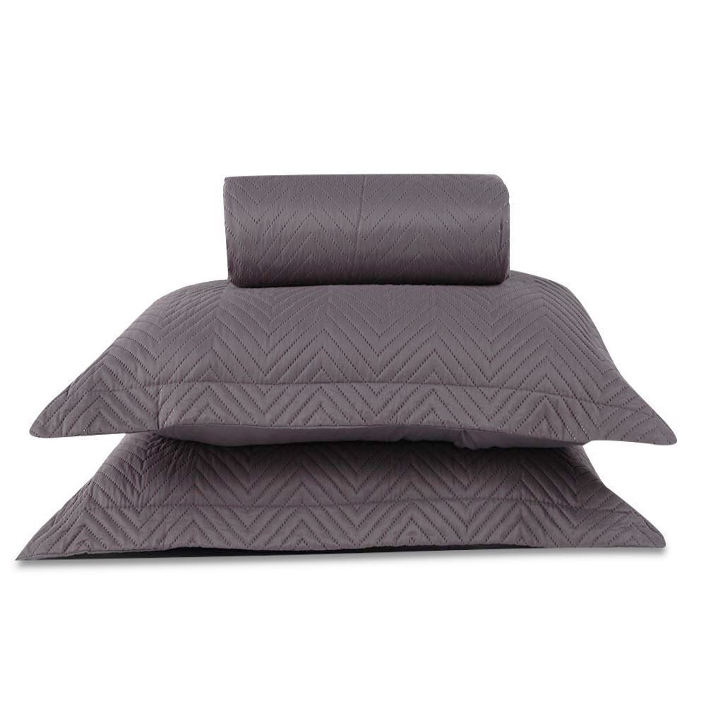 Kit Colcha Casal Lisa Versalhes Havan Casa 3 Pçs - Cinza Urbano