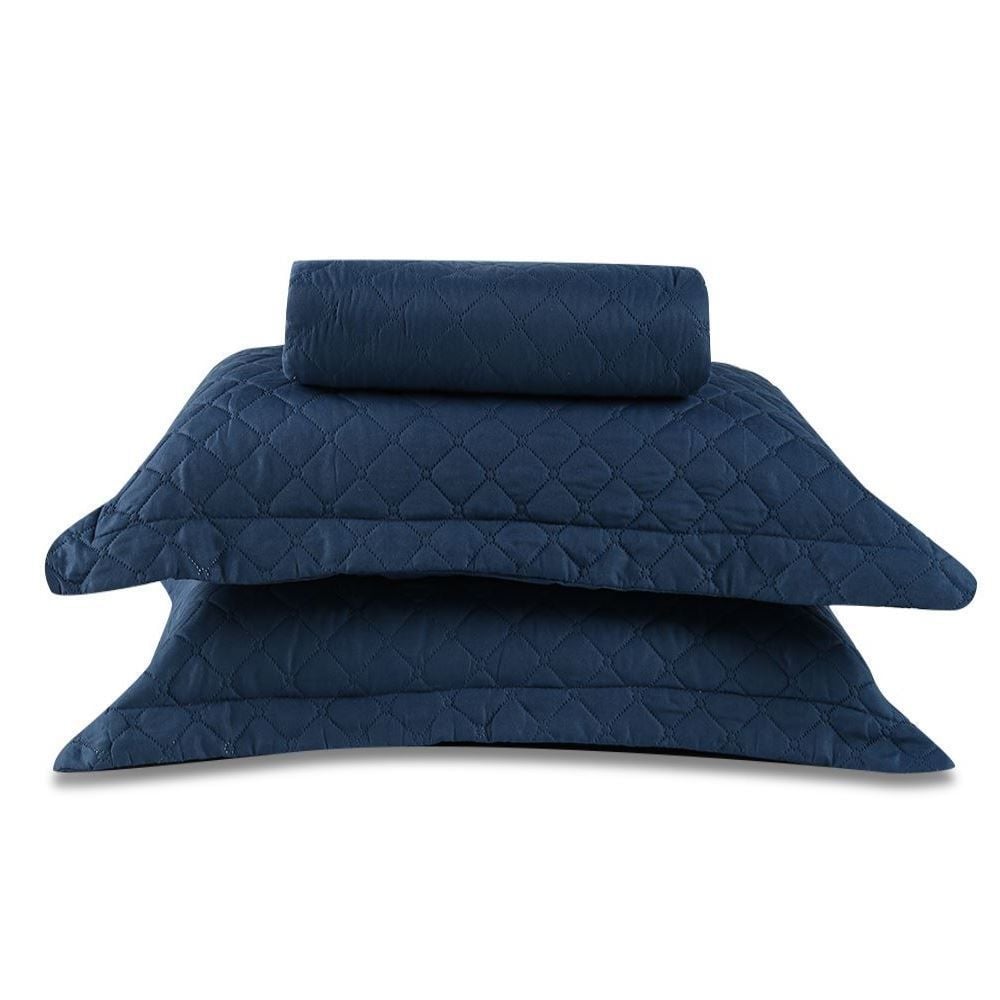Kit Colcha Casal Lisa Versalhes Havan Casa 3 Pçs - Azul Jeans