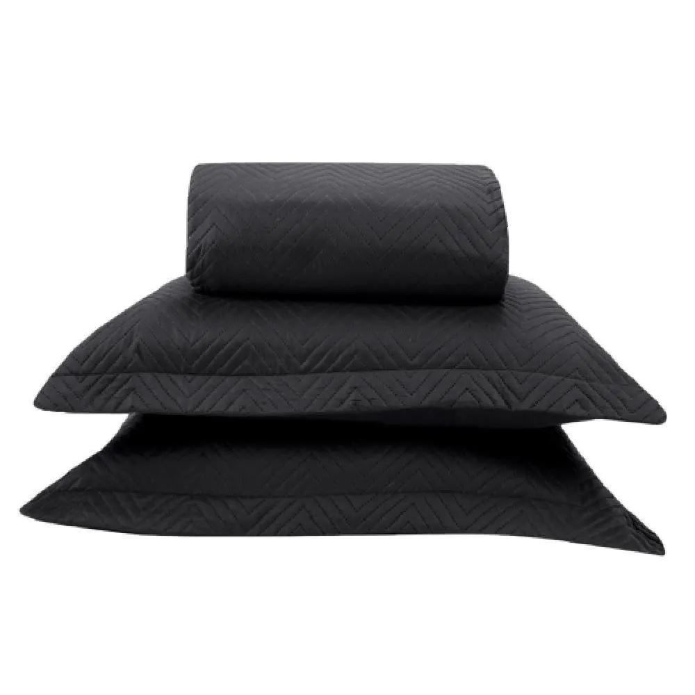 Kit Colcha Casal Lisa Versalhes Havan Casa 3 pçs - Preto